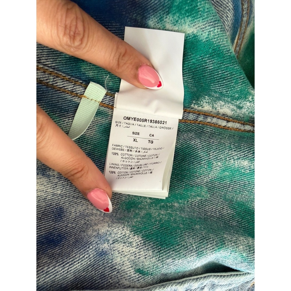 Off-White 2019 Multi-Color Tie-Dye Denim Jacket Virgil Abloh Mens XL - Picture 15 of 16